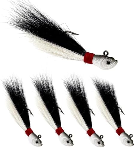 9KM DWLIFE Bucktail Jigs, Handmade Hair Lures for Bass & Saltwater Fishing by 9KMDWLIFE