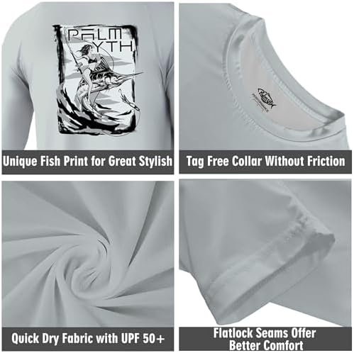 Palmyth Fishing Shirts for Men Long Sleeve UPF 50+ T Shirt Sun Protection - Image 6