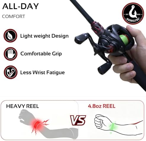 Adaptive Control Baitcaster Reel Bass Fishing, 7.6:1 11BB Magnetic Brake - Image 4