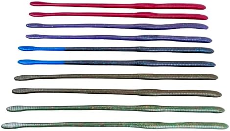 Made in USA 16” Snake Lure 10 Pack – Giant Soft Plastic Worm Lure for Bass Fishing – Hand-Poured, Anise Scented – Durable, – Big Worm Fishing Bait for Trophy Bass by DelongLures