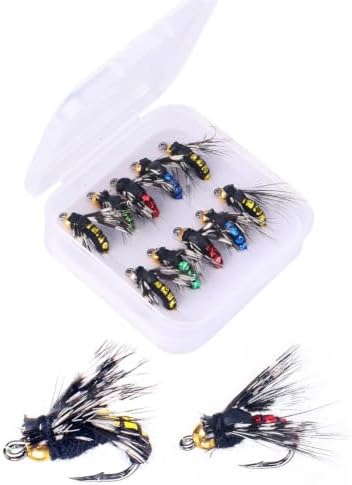 10pcs Fly Fishing Flies Trout Lures Hand Tied Nymphs Wet Dry Assortment Metal Hooks Freshwater Saltwater Bass Pike Salmon Tackle Box Included - Image 4