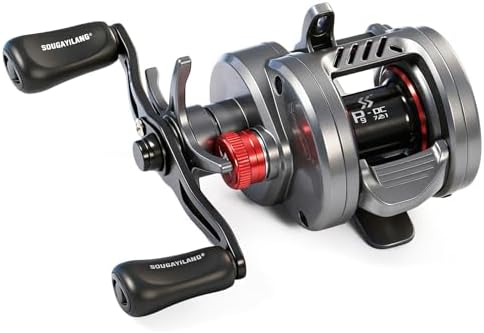 Sougayilang Round Baitcasting Reel, Digital Control Braking with Real-Time Acoustic Feedback, 7.2:1 Gear Ratio DC Reel for Bass, Catfish and Salmon, Ideal Fishing Reels for Beginners - Image 2