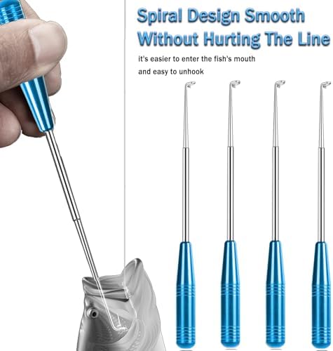 Fish Hook Remover Tool, Fishing Hook Quick Removal Descending Device, Fishing Gear Security Equipment Kits, Hook Extractor Accessories Detacher Tools with 4PCS Storage Tube - Image 3