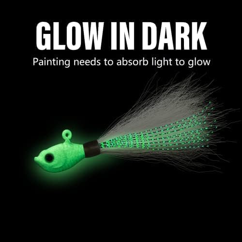 Dr.Fish 3 Pack Bucktail Jig Lure Hair Jig Saltwater Freshwater Lures Surf Fishing Bass Flounder Striper Bluefish Halibut Redfish - Image 6