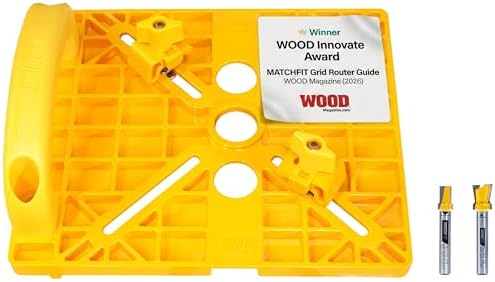 MICROJIG MatchFit Grid Router Guide Kit, Woodworking Precision Tools for Dovetail Track, Easy Setup, Self-Indexing Design, for 1/4 by MICROJIG