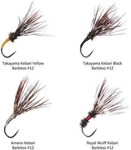 BASSDASH Trout Fly Fishing Flies Tenkara Wet Dry Flies Nymphs Sakasa Kebari 12pcs Assortment Barbless Barbed Hooks - Image 2