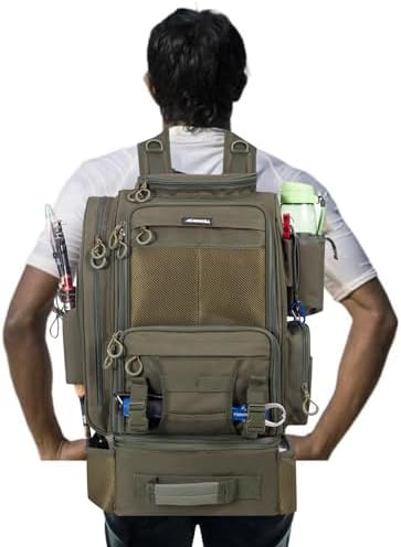 Fishing Backpack with Cooler for 3 Tackle Boxes Fishing Bag with Rod Holder - Image 7