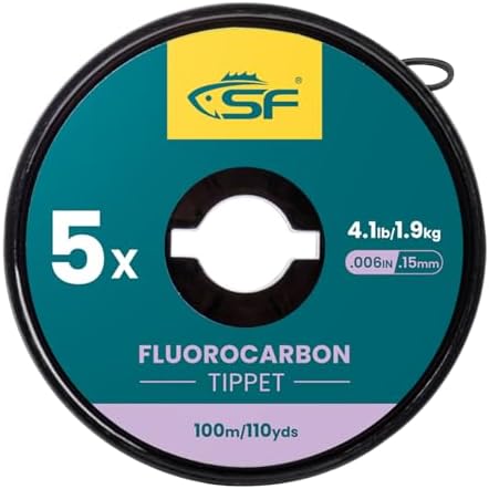 SF Clear Fluorocarbon Fly Fishing Tippet & Leader Line by SUNSHINEFISHING
