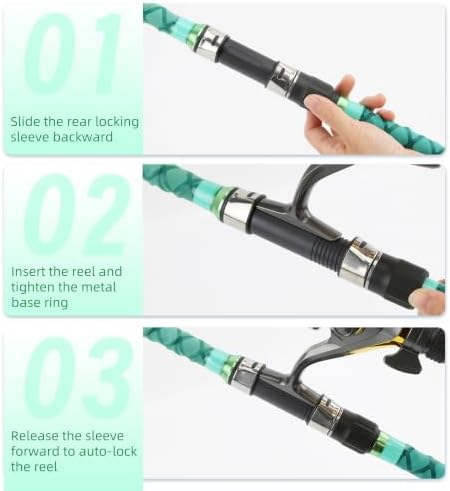 4-Piece Surf Fishing Rod,9-15 FT Saltwater Surf Spinning Fishing Rod - Image 6