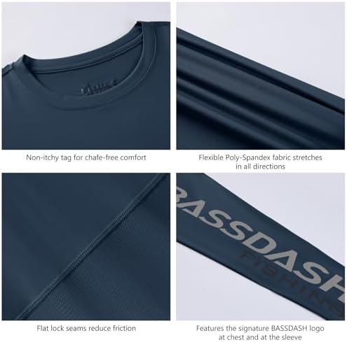 BASSDASH Fishing T Shirts for Men UV Sun Protection UPF 50+ Long Sleeve Tee T-Shirt - Image 6