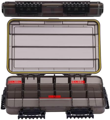2PCS Waterproof Fishing Tackle Box 3700 Deep Size - Floating Utility Tray with Adjustable Dividers for Lures, Jigs & Baits - Thickened Airtight Storage Organizer with Clear Transparent Lid - Image 2