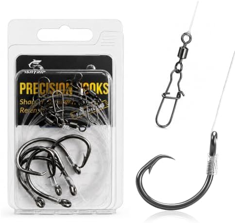 FishTrip Pre-Rigged Catfish Rigs Circle/Octopus Hooks 5/10 Pack 20lb NT40 by FishTrip