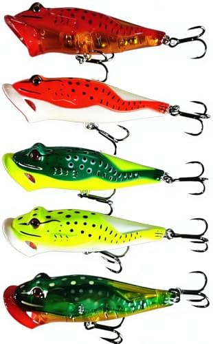 Popper Fishing Lures Topwater Hard Baits Swimbait with Treble Hook by FANGBLUE