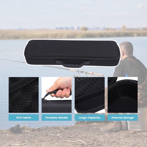 54 * 19 * 9cm Hard Fishing Rod Case Portable Fishing Tackle Bag Waterproof Fishing Rod Carrying Case with Foam, Travel Fishing Rod Bag for Outdoor Fishing Gear Storage - Image 5