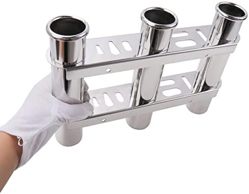 Fishing Rod Holder for Boat, Vertical Wall Mounted Fishing Rod Rack, Stainless Steel Rod Holder for Marine Boat,Fishing Boat, Truck (3 Tubes Upgrade) - Image 4