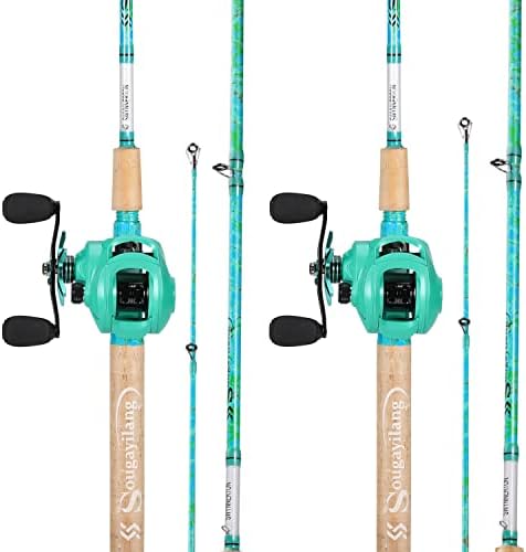 Sougayilang Fishing Rod and Reel Combo, 2-Piece 5-Foot 6-Inch Graphite & Fiberglass Rod, Durable and Strong, Quickset Anti-Reverse Fishing Reel (1Pack/2Pack) - Image 2