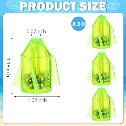 Gemscream 30 Pcs Catfish Rattles for Catfishing, Fishing Rattles with 15 Stainless Steel Beads, Rocket Shaped Inline Fish Attractor Fishing Tackle for Catfish Bass Pompano - Image 2