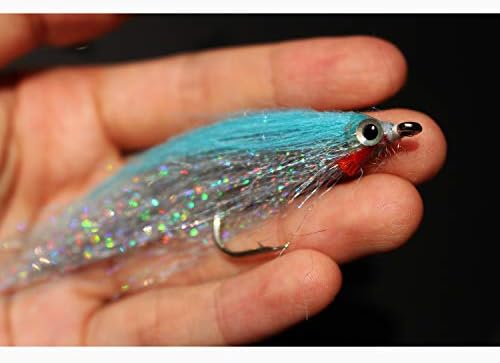 Tigofly 10 pcs 10 Colors 1/0 4cm High Carbon Hook Holo Silver Salmon Trout Sea Bass Steelhead Minnow Fly Fishing Flies Lure Set by TigoflyFlyFishingFactory