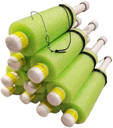 Rhodes Jugs Tilt Catfish Noodle Jugs 6 Pack - 7ft line - Kayaking - Made in USA - Ready to Go - Lime Green, Red, Blue, Orange, White & Multicolor - Catfish Rig - Catfish Tackle - Weighted Jug Lines by Unknown
