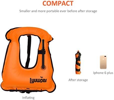 Inflatable Snorkel Vest Adult Snorkeling Jacket Free Diving Swimming Safety - Image 5