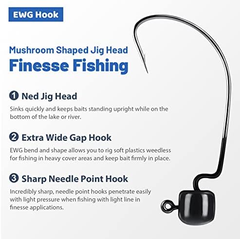 MadBite by KastKing Ned Rig Jig Heads for Soft Fishing Lure Kits - Image 2