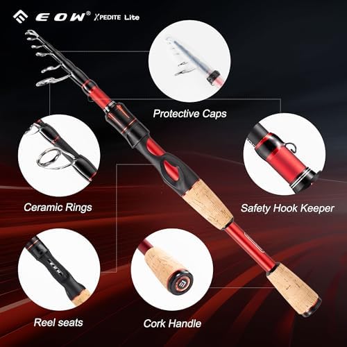 EOW XPEDITE LITE Telescopic Fishing Rod & Combo, Spinning & Casting Poles - Image 3