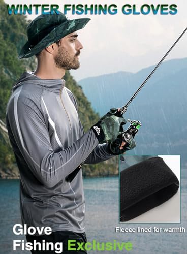 SUJAYU Fishing Gloves Men & Women, Ice Fishing Gear Hunting Gloves for Men Cold Weather, Kayak Gloves Fly Fishing Gear Cold Weather Hunting Gear - Image 2