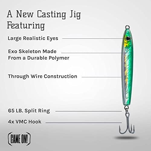 Game On! EXO Jigs™ - Shatter Resistant Jig - Saltwater Lures for Long-Distance Casting - Durable 4X VMC Hooks for Tuna - Image 4