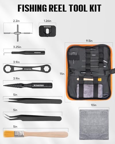 THKFISH Fishing Reel Maintenance Kit, Reel Repair Tool Kit, Fishing Reel Cleaning Set with Spool Pin Remover and 28 in 1 Screwdriver or 38 in 1 Electric Screwdriver - Image 2