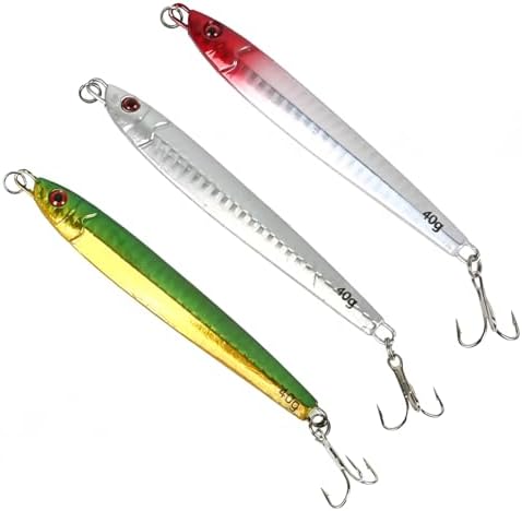 Jigs Fishing Lures Lead Spoons: Saltwater Fishing Micro Jigging Bait with Ultra-Sharp Hooks for Bass Tuna Salmon Grouper by Vefungyan