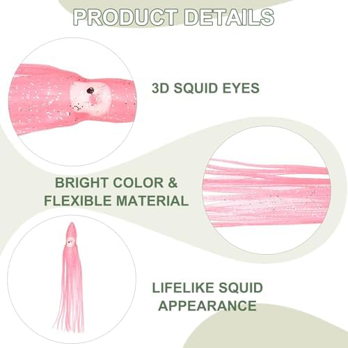Fishing Squid Skirts, Glow Soft Plastic Trolling Lures Luminous -Fitting for (Bass/Trout/Salmon/Saltwater/Fishing Bait) - Image 3