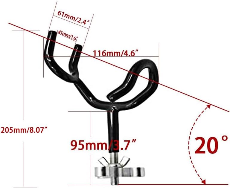 4PCS Sure Grip Steel 20 Degree Angle Rod Holder with Mounting Base Fishing Rod Holder for Boat, Ship, Yacht and More for Fishing Lovers - Image 6