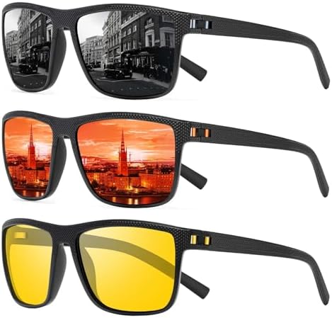 Square Polarized Sunglasses for Men and Women Lightweight Frame Sun Glasses with UV Protection by TURBOPEP