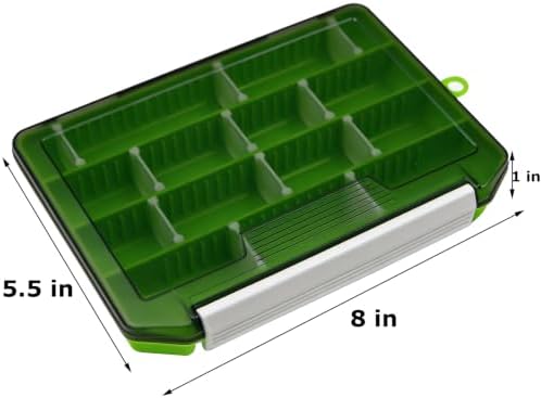 2-Pack Small Fishing Tackle Boxes, Tackle Trays with Adjustable Dividers (Green) - Image 4