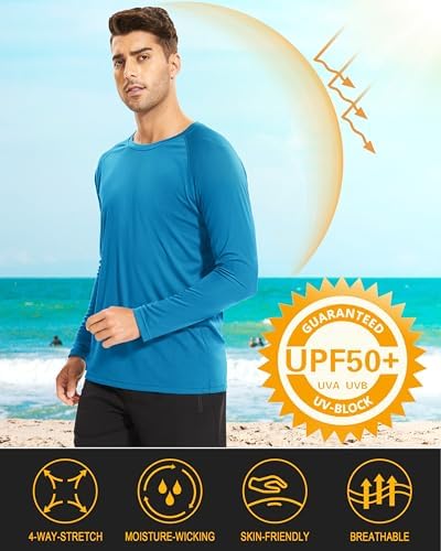 MAGCOMSEN Men's Long Sleeve Shirts UPF 50+ UV Sun Protection Athletic Shirts for Hiking Running Workout Rash Guard - Image 2