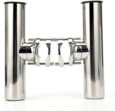 Amarine Made (2x) Stainless Rail Mount Clamp on Fishing Rod Holder for Rails 1-1/4" to 2" - Image 2