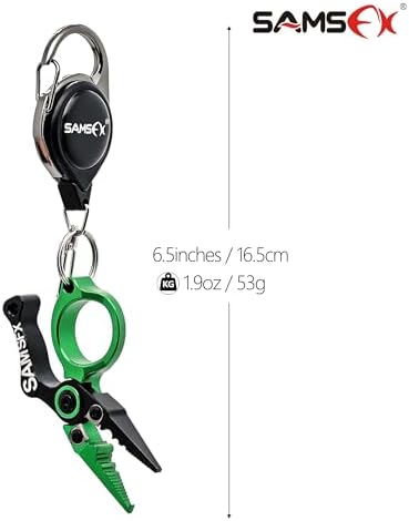 SAMSFX Mini Fishing Pliers with Fly Fishing Zinger Retractor, Fish Hook Remover Tool, Split Ring Pliers for Saltwater & Freshwater, Tungsten Carbide Cutters, Fishing Gear Gift for Anglers - Image 5