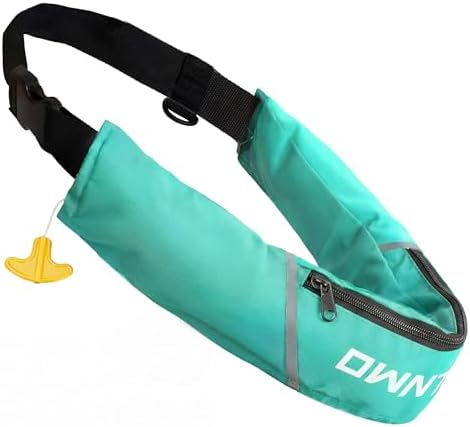 Owntop Manual Inflatable Belt Pack, Adults Swim Jacket with Blowpipe & Whistle, 24g CO2 Cylinder Included, Low Profile for Kayaking, Fishing, Paddle Sports by Owntop
