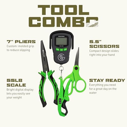 GOOGAN Squad Fishing Pliers, Scissors, and Digital Scale Kit - Essential Fishing Tools for Anglers - Image 2