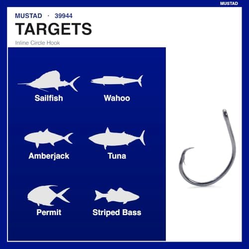 Mustad 39944 Demon Perfect Circle in-Line Wide Gap Fishing Hooks, Black Nickel, UltraPoint - Image 2