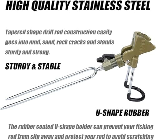 GOLDEAL Rod Holders for Bank Fishing,Bank Fishing Rod Rack Stand,Fish Pole Holder for Beach,360 Degree Adjustable. - Image 4