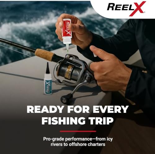 ReelX Fishin' Kit Combo, Marine-Grade Corrosion-Resistant Reel Oil and Grease Set with Precision Applicators for Bearings, Spinning, Baitcasting, Spincast, Fly, Trolling and Electric Reels, 1 oz Each - Image 3