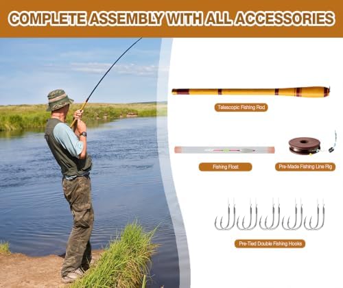 Carbon Fiber Tenkara Fishing Rod Kit Bank Poles for Catfishing All Waters - Image 2