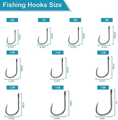 100/500PCS Fishing Hooks, Carbon Steel Sharp Barbed Fish Hooks W/Box - Image 3