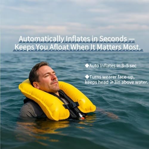 Automatic Inflatable Life Jacket | Low Profile PFD for Adults | Compact Design Self Inflating Life Vest | Supports up to 330 lbs - Image 5