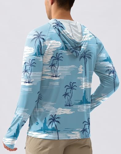 Pudolla Men's Sun Protection Hoodie Shirts UPF 50+ Fishing Hiking Shirt - Image 2
