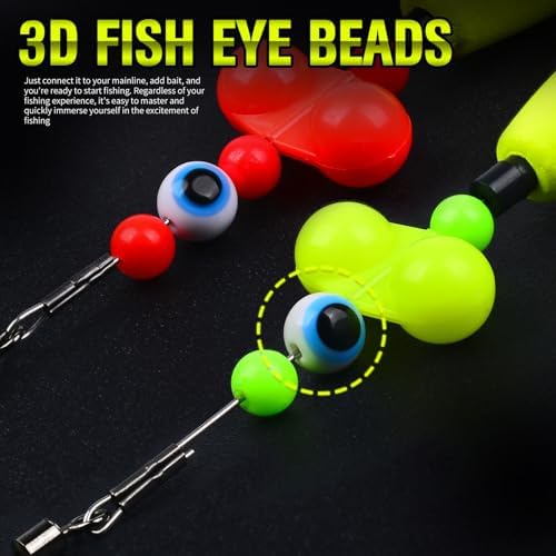 PROBEROS Catfish Fishing Rigs - Bank Fishing Set with 5pcs/Set, 6/0, 8/0, 10/0 Circle Hooks Circle Hooks, High Visibility, Ready to Use Catfish Rigs - Image 5