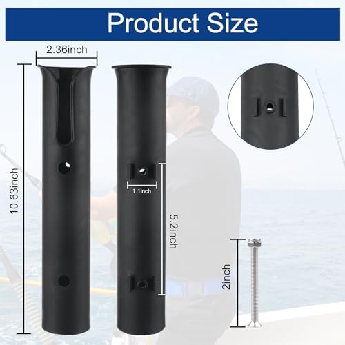 Fishing Rod Holders 6Tubes Boat Rod Holders with Screws - Image 4