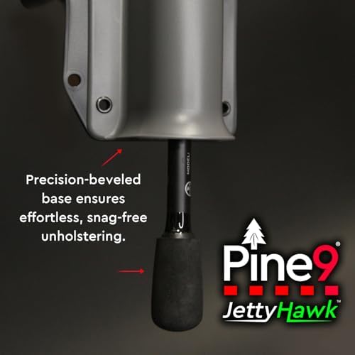 JettyHawk Fishing Rod Hip Holster, Hands-Free Quick-Draw Holder, Fits 1.5-2" Pole, for Spinning, Baitcaster, Centerpin & Surf Rods, Wading & MOLLE Belts - Image 5