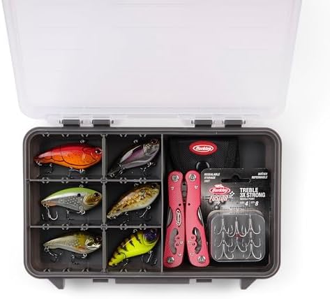 Plano StowAway Split Stow Tackle Box with Corrosion-Preventive Rustricor, Single Latch Design,Transparent DuraView Lid, Stackable Storage for Fishing Bait,Lures and Gear, 3600 50/50 Split (Pack of 6) - Image 5